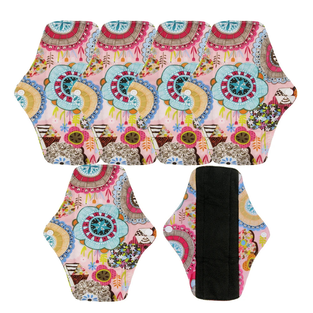 VEJYO – Lot de 5 Serviettes Hygiéniques Lavables en Charbon de Bambou Réutilisables Ma boutique