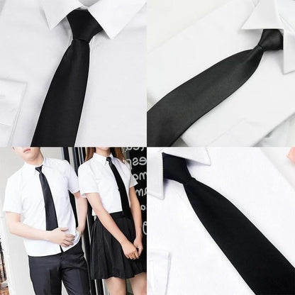 Cravate Zip Noire Agent de Securite – Cravate a Fermeture Eclair Anti-Agression pour SSIAP, Portier, Steward et Personnel d'Accueil