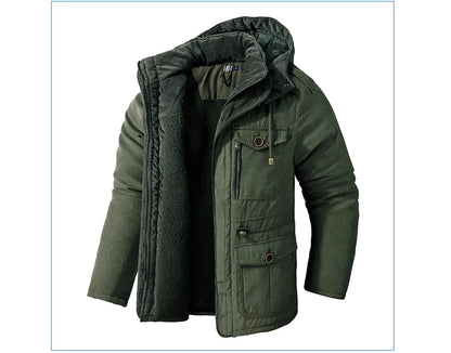 Veste d’Hiver Chaude Homme – DIMUSI Veste Tactique Épaissie | Polaire Doublée | Multi-poches | Coupe-Vent | Capuche | Mode & Outdoor - BLACKBEARD OUTDOOR INDUSTRIES