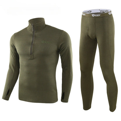 Ensemble Thermique Tactique Fleece Slim Fit – Haut + Pantalon | Randonnée, Chasse, Militaire, Automne Hiver