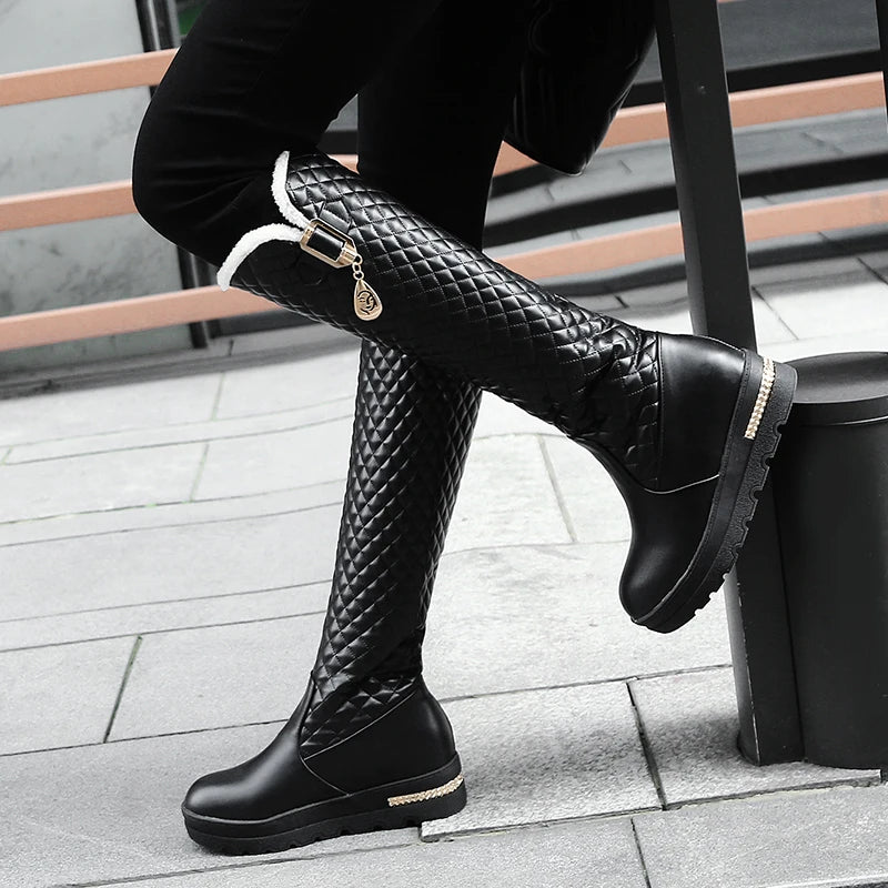 Bottes d’hiver femme montantes à motif damier ENMAYER 0811