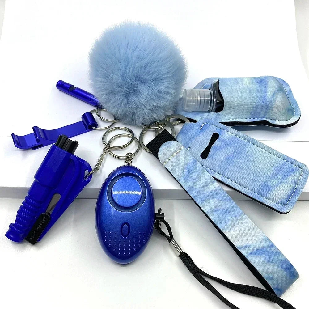 Kit Porte-Clés Défense Personnelle Femme – Alarme Sonore, Bouteille de Voyage, 20 Coloris