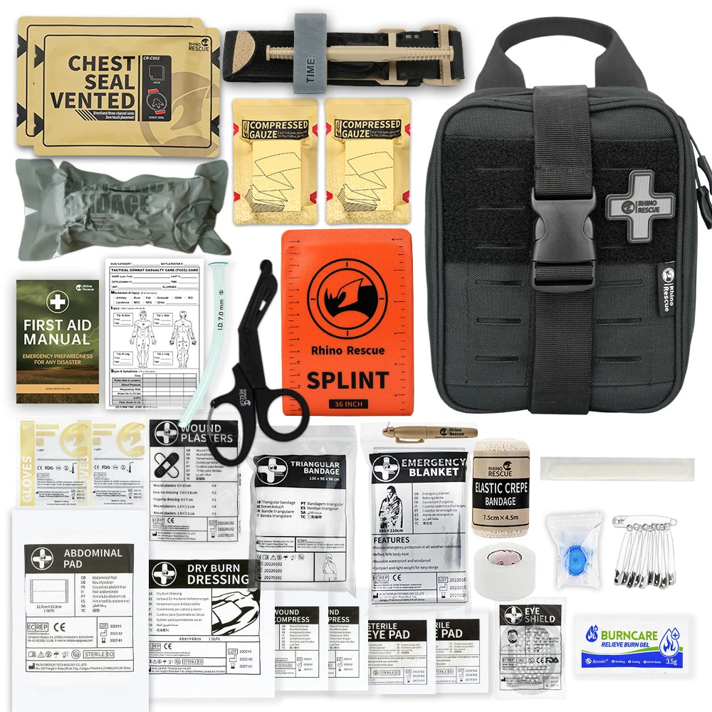 Trousse de Secours IFAK Rhino Rescue - Garrot, Pochette MOLLE Complète