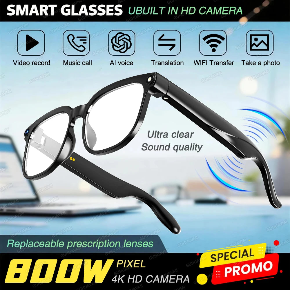 Lunettes Connectées AI 1080P – Caméra HD, Bluetooth 5.3, Traduction Temps Réel | Modèle M02S