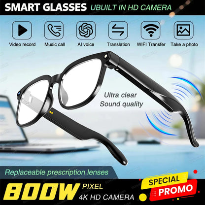 Lunettes Connectées AI 1080P – Caméra HD, Bluetooth 5.3, Traduction Temps Réel | Modèle M02S