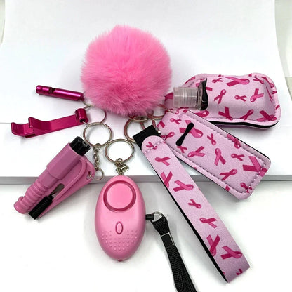 Kit Porte-Clés Défense Personnelle Femme – Alarme Sonore, Bouteille de Voyage, 20 Coloris