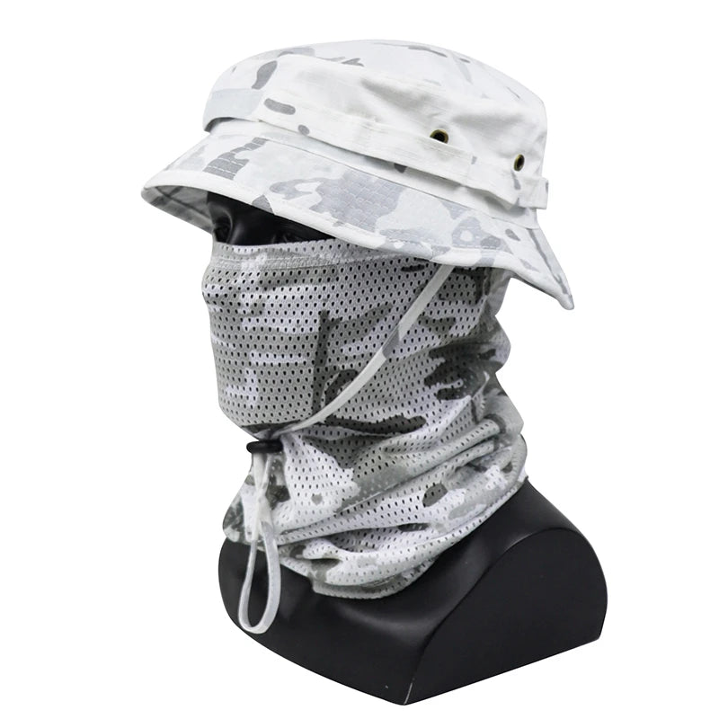Bob Tactique Camouflage + Tour de Cou – Protection Solaire Outdoor Unisexe