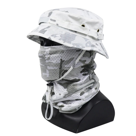 Bob Tactique Camouflage + Tour de Cou – Protection Solaire Outdoor Unisexe