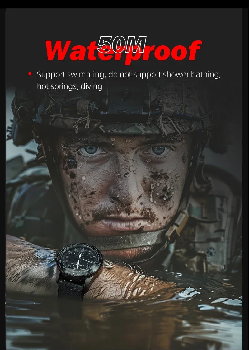 Montre Homme NORTH EDGE MACH 2024 – Solaire – Étanche 50M – Double Fuseau Horaire – Bracelet TPR & Nylon – Style Pilote - BLACKBEARD OUTDOOR INDUSTRIES