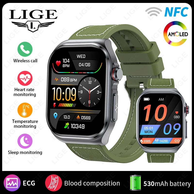 LIGE ET585 – Montre Connectée AMOLED Homme & Femme - BLACKBEARD OUTDOOR INDUSTRIES