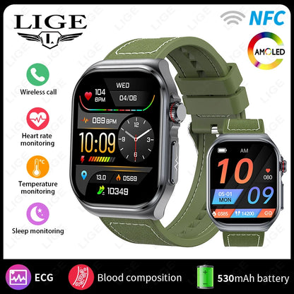 LIGE ET585 – Montre Connectée AMOLED Homme & Femme - BLACKBEARD OUTDOOR INDUSTRIES
