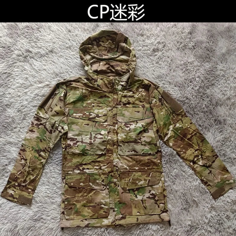 M2 Tactical Windbreaker Jacket – Veste de Travail Camouflée Imperméable à Capuche pour Randonnée, Sports et Activités en Extérieur BLACKBEARD OUTDOOR INDUSTRIES