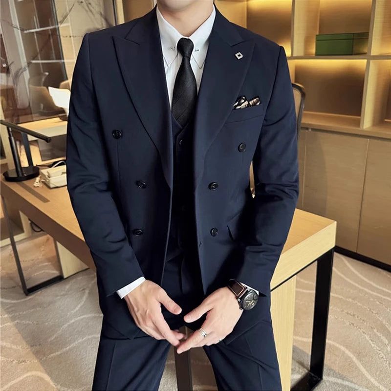 Costume homme croisé ajusté, 2 ou 3 pièces