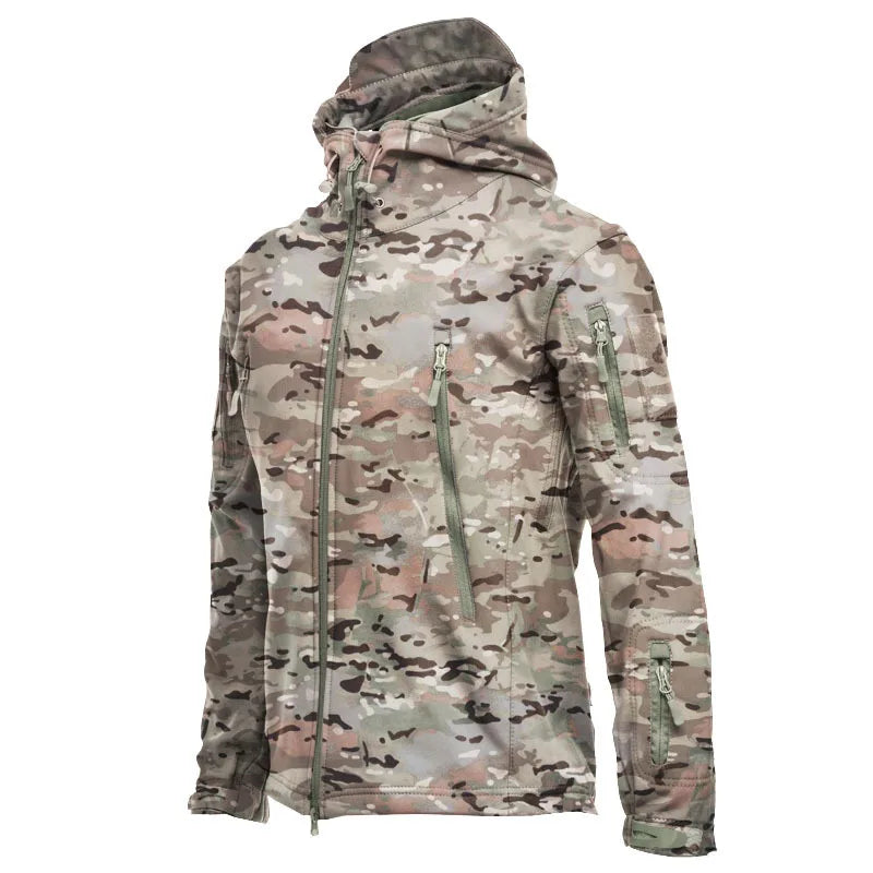 Veste Tactique Homme Softshell Techwear Coupe-Vent | Imperméable | Respirante | Polaire Intérieure | Capuche | 4 Saisons - BLACKBEARD OUTDOOR INDUSTRIES
