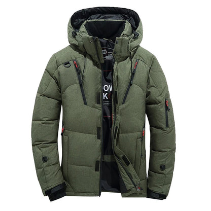 Doudoune homme en duvet de canard blanc, capuche amovible