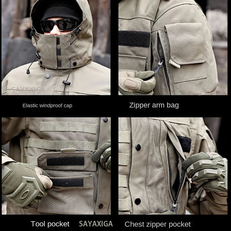 Veste d'Hiver Multifonctionnelle pour Homme – Veste Imperméable, Ample et Confortable avec Capuche Détachable BLACKBEARD OUTDOOR INDUSTRIES