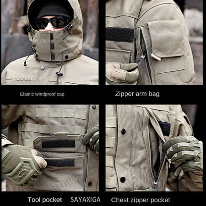 Veste d'Hiver Multifonctionnelle pour Homme – Veste Imperméable, Ample et Confortable avec Capuche Détachable BLACKBEARD OUTDOOR INDUSTRIES