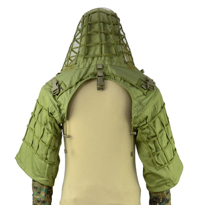 Combinaison Ghillie Tactique ROCOTACTICAL – Cagoule Viper 3D, Bandes Feuillages, Sniper Chasse Airsoft