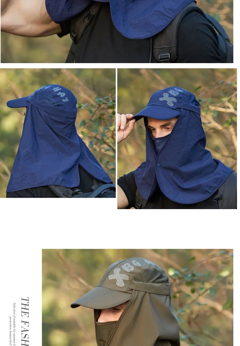 Chapeau de Protection UV d'Été – Casquette Anti-UV avec Protection du Cou et du Visage, Pliable, Séchage Rapide, Imperméable, Idéale pour Randonnée, Pêche et Activités Outdoor - BLACKBEARD OUTDOOR INDUSTRIES