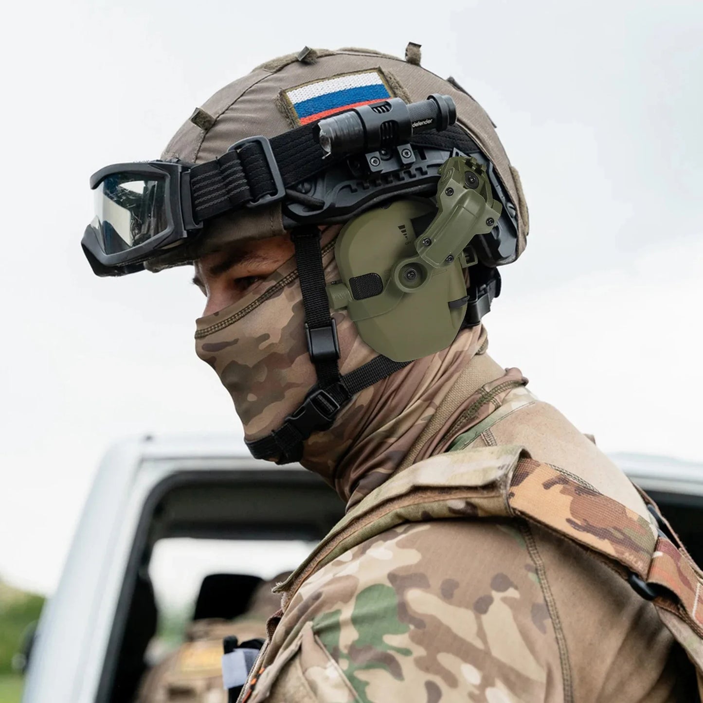 Casque Anti-Bruit Électronique Actif – Protection Auditive 23 dB NRR, Amplification ×4, Entrée AUX