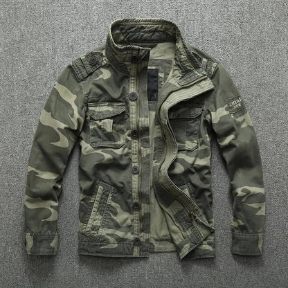 Veste Cargo Militaire Camouflage Homme — Coton Lourd, Col Montant, Multi-Poches | Workwear & Outdoor | S à XXXL - BLACKBEARD OUTDOOR INDUSTRIES