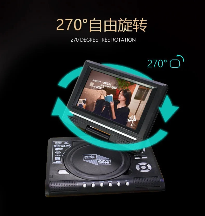 Lecteur DVD Portable 7,8" – TV/FM/USB/Jeux – DIXSG DVD-225 – Écran Rotatif 270° – Prise EU - BLACKBEARD OUTDOOR INDUSTRIES