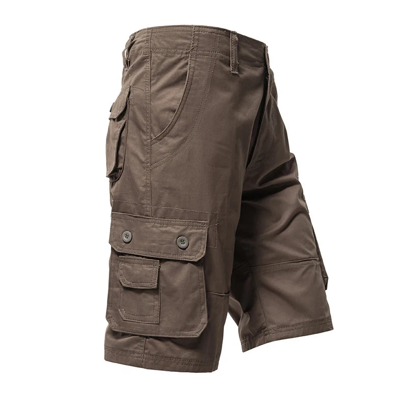 Short Cargo Homme Grande Taille – Coton, Coupe Droite, Style Streetwear Hip-Hop