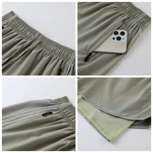 Shorts de Sport Femme 2-en-1 Taille Haute - Séchage rapide • Poche zippée • Confort anti-exposition - BLACKBEARD OUTDOOR INDUSTRIES