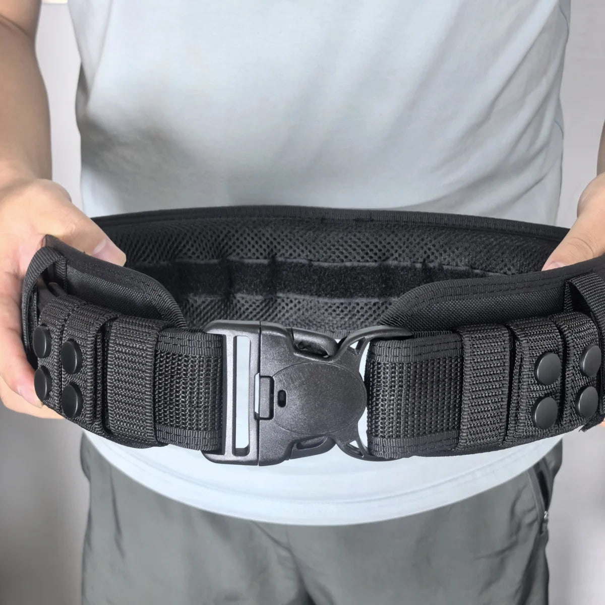 Ceinture Tactique 2-en-1 Nylon Velcro – Rigide Extérieure + Intérieure Respirante