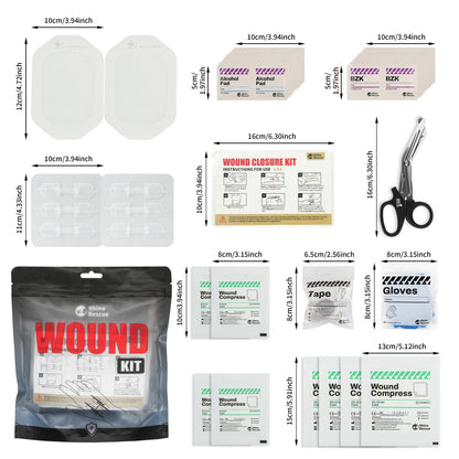 RHINO RESCUE Zip Stitch – Kit Fermeture Plaies, Bandelettes Lacération & Pansements