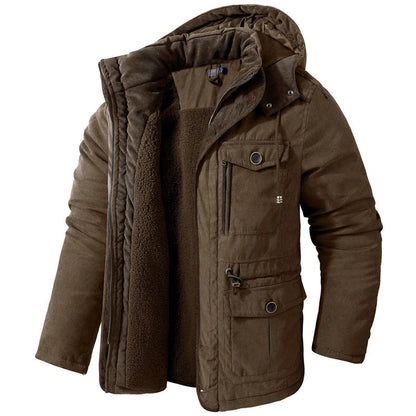 Veste d’Hiver Chaude Homme – DIMUSI Veste Tactique Épaissie | Polaire Doublée | Multi-poches | Coupe-Vent | Capuche | Mode & Outdoor - BLACKBEARD OUTDOOR INDUSTRIES
