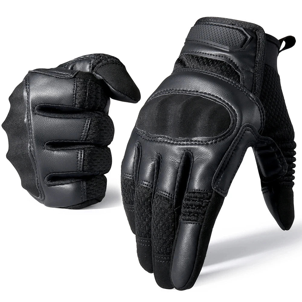 Gants Tactiques Plein Doigt MVPTOO – Cuir PU Tactile Anti-Dérapant Airsoft Combat