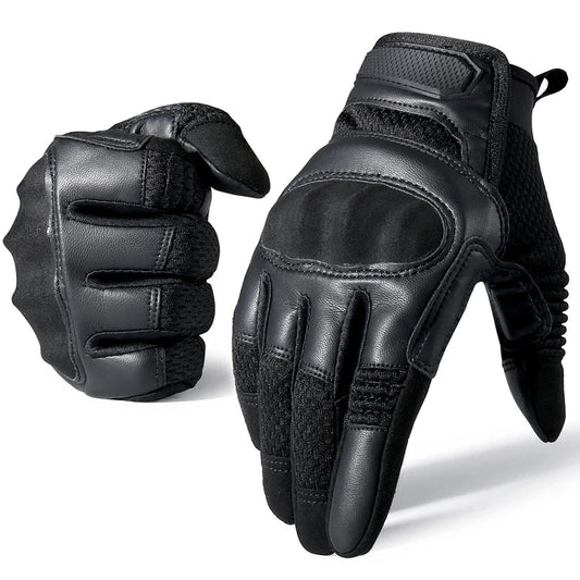 Gants Tactiques Plein Doigt MVPTOO – Cuir PU Tactile Anti-Dérapant Airsoft Combat