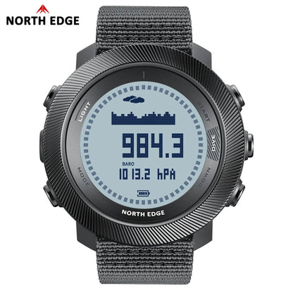 NORTH EDGE APACHE-D Montre Digitale Sportive pour Homme - Montre de Plongée, Outdoor, 100M Étanchéité, Altimètre, Baromètre, Boussole BLACKBEARD OUTDOOR INDUSTRIES