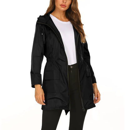 Veste imperméable femme à capuche – Coupe-vent légère outdoor