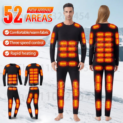 Sous-vêtement chauffant USB hiver – Veste, pantalon ou ensemble