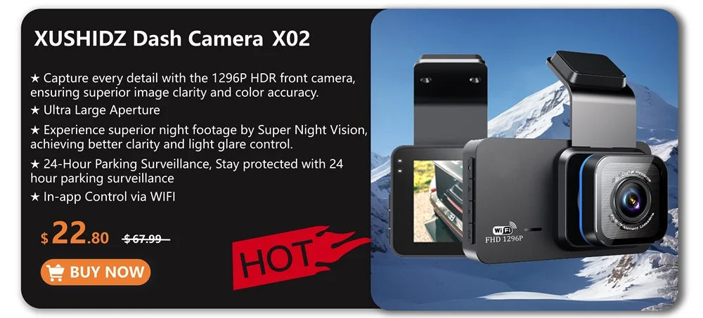caméra embarquée XUSHIDZ Q08 1080P Ma boutique