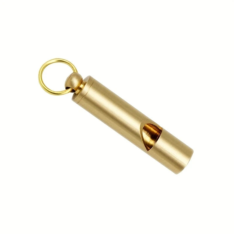 Mini sifflet de survie porte-clés en laiton | Outdoor