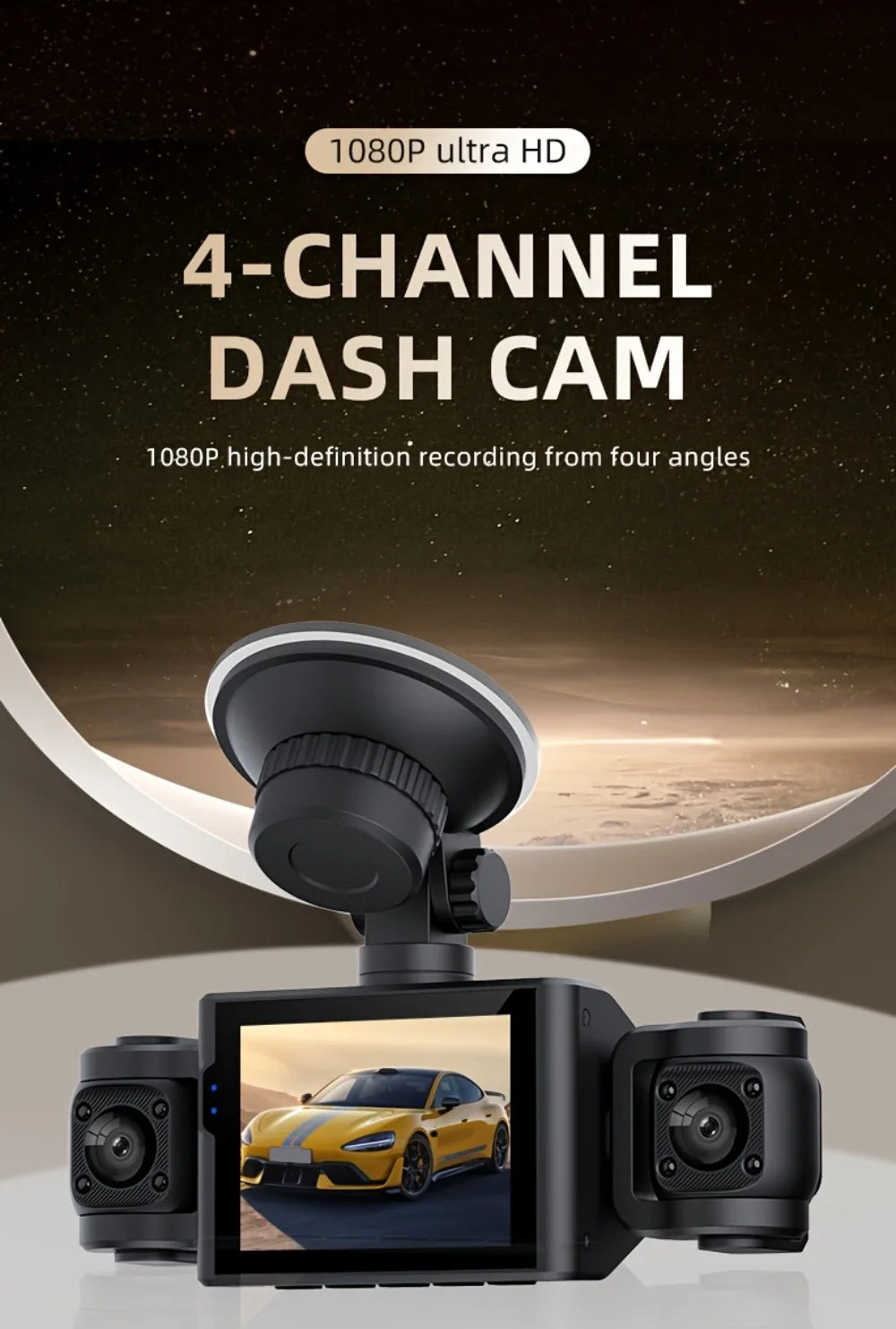 dashcam 4 canaux couverture panoramique à 360°  haute définition 1080P Ma boutique