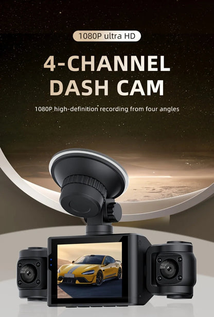 dashcam 4 canaux couverture panoramique à 360°  haute définition 1080P Ma boutique