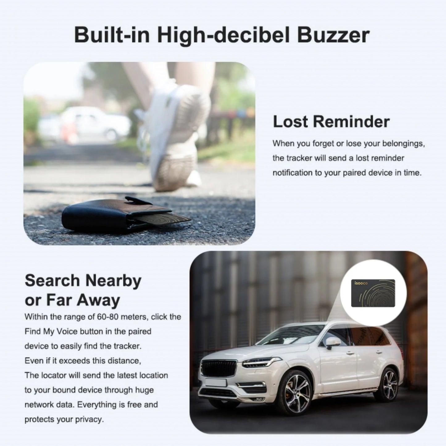 Isooco Bluetooth Tracker - Localisateur Intelligent Anti-perte, Utilisation avec "Find My" (Uniquement iOS) BLACKBEARD OUTDOOR INDUSTRIES