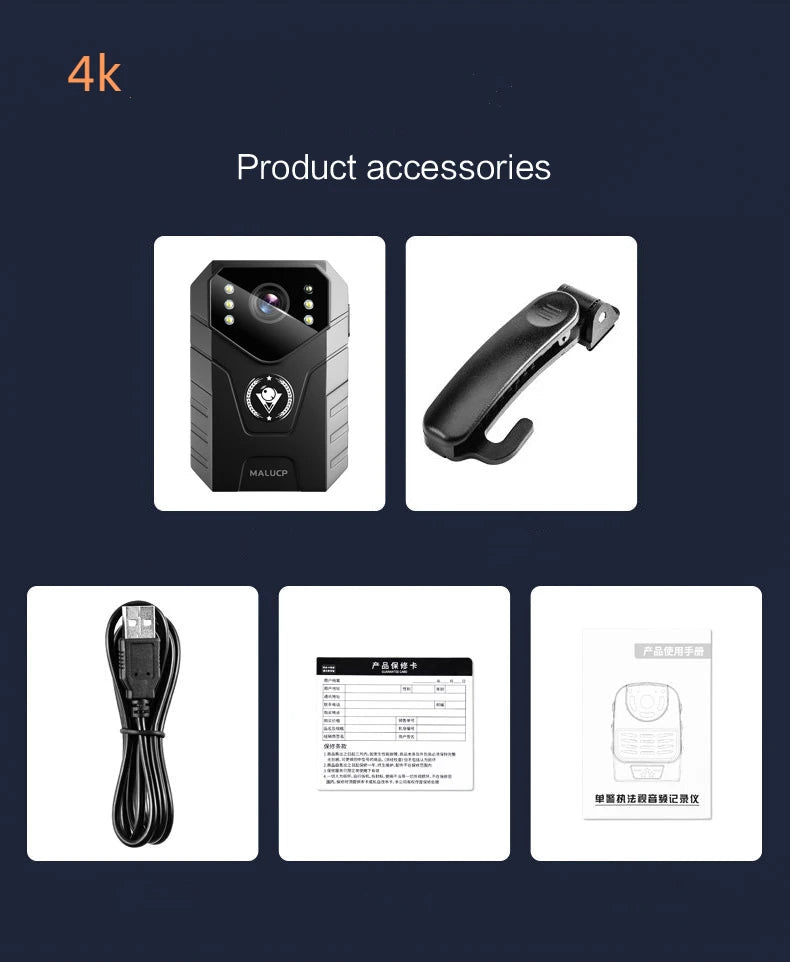 4K Digtal Body Camera Waterproof 1080P Infrared Night Vision Ma boutique