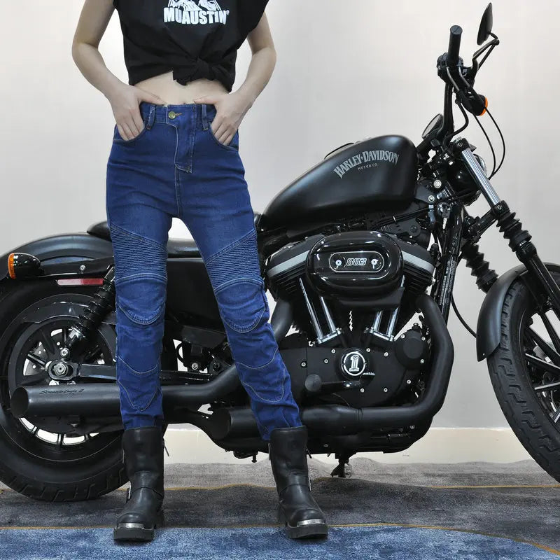 Jean moto tactique femme discret, police en civil