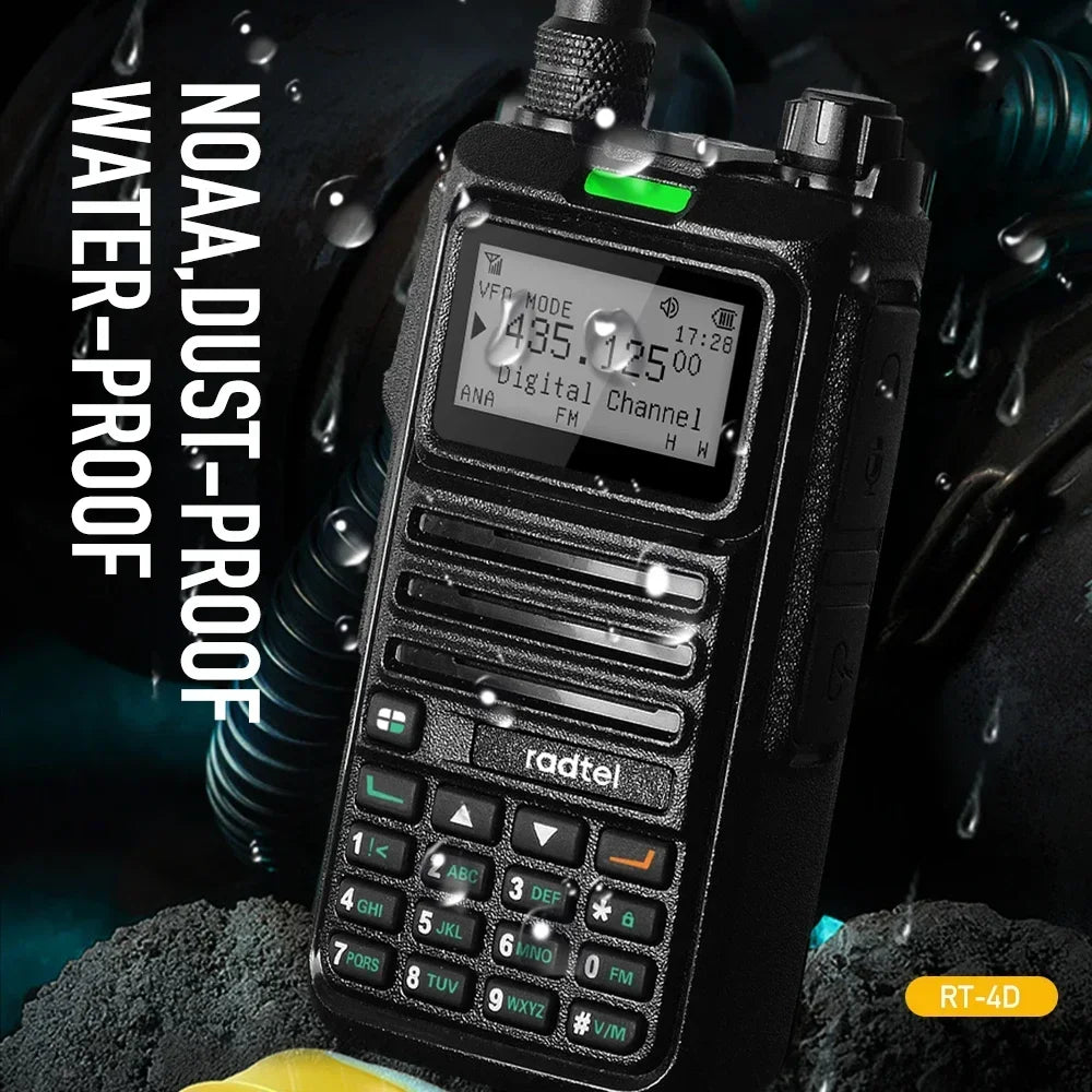 Radio Talkie-Walkie Numérique Radtel RT-4D – DMR/Analogique Dual Mode, IP68, 1024 Canaux, Portée 5 km, VHF/UHF, Chiffrement AES-256