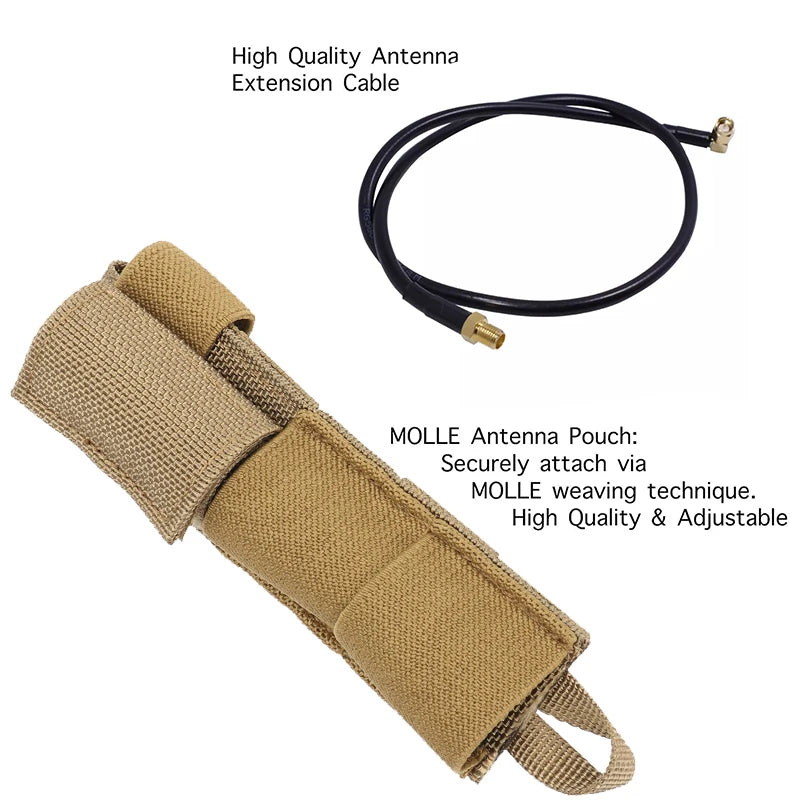 ABBREE AR-152 / AR-148 – Antenne Tactique avec Câble Coaxial SMA-Femelle pour Baofeng UV-5R / UV-82 / UV-9R Plus - BLACKBEARD OUTDOOR INDUSTRIES