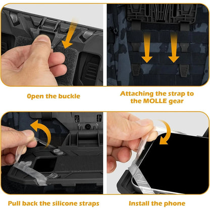 Porte-Téléphone MOLLE Pliant Navigation Board Tactique – Gilet Airsoft Chasse, 3 Couleurs - BLACKBEARD OUTDOOR INDUSTRIES
