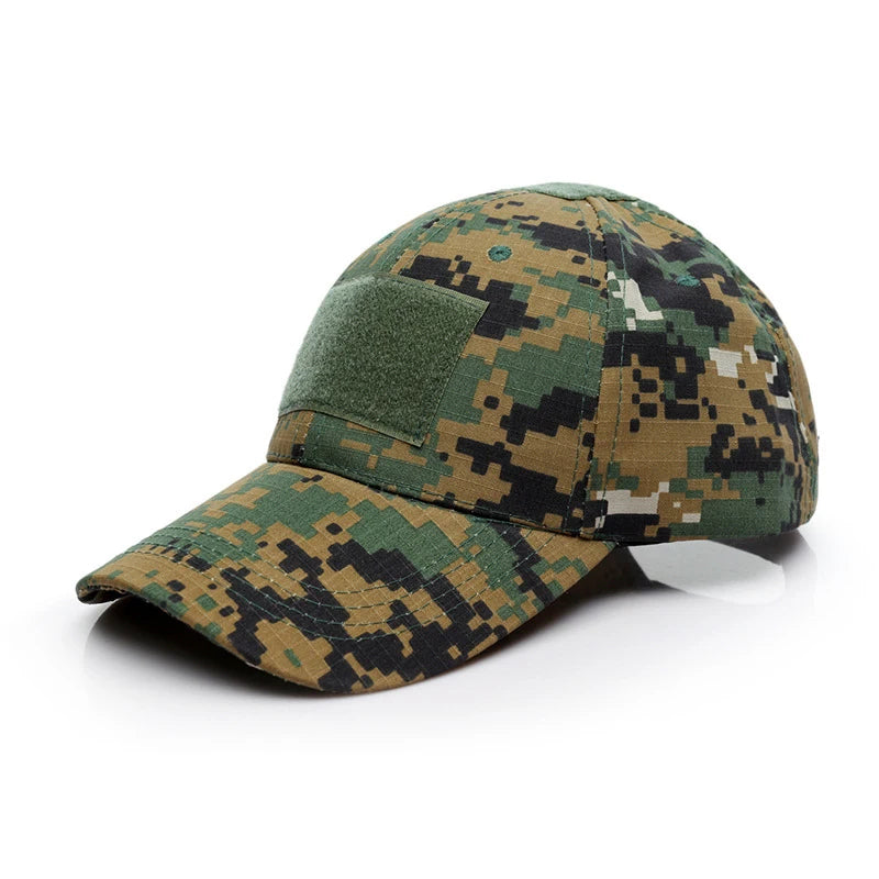 Casquette militaire camouflage tactique avec velcro, réglable