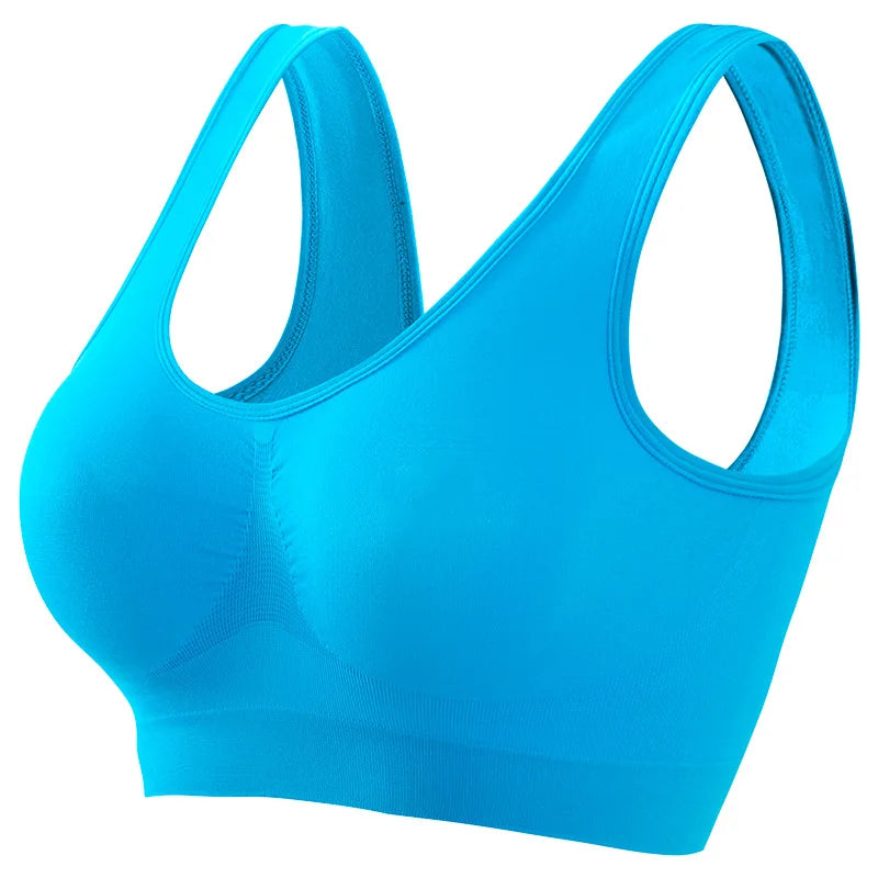 Brassière Sport Femme Sans Armature Grande Taille – Rembourrage Amovible, Sans Couture, Yoga & Running – S à 5XL