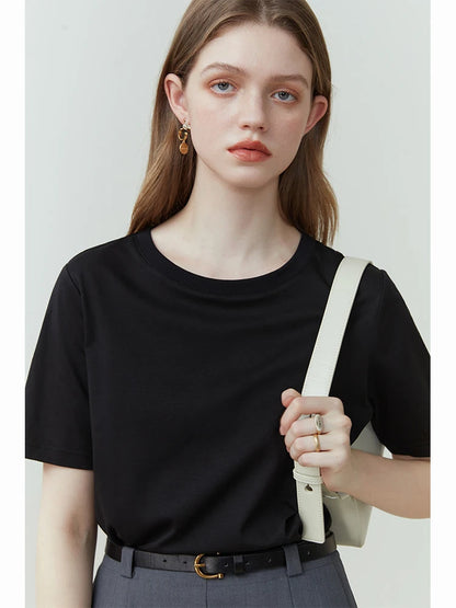 T-shirt Femme 100% Coton FSLE | Col Rond | Manches Courtes | Blanc ou Noir | Été & Printemps - BLACKBEARD OUTDOOR INDUSTRIES