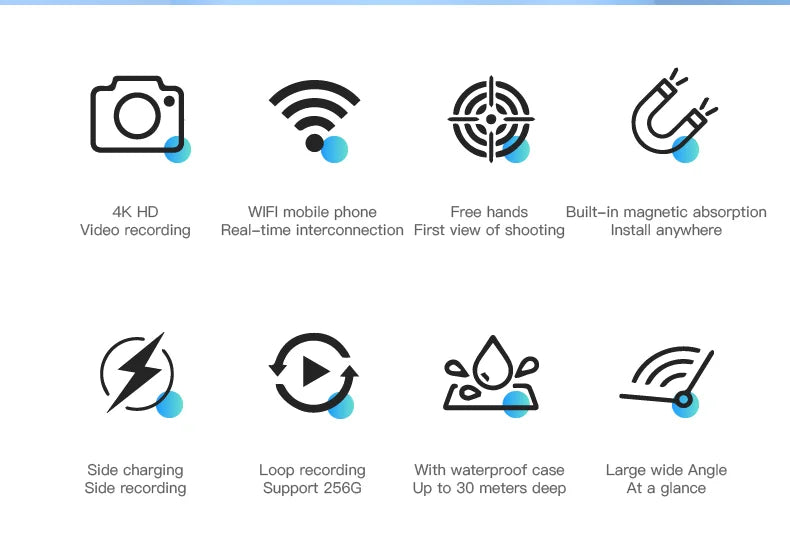 4K Bodycam  d’action 4K ultra-compacte Ma boutique